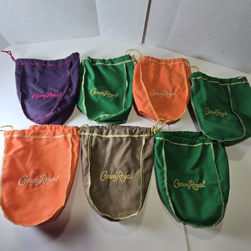 7x Crown Royal Bags Lot Crown Royal, Apple, Peach And Maple